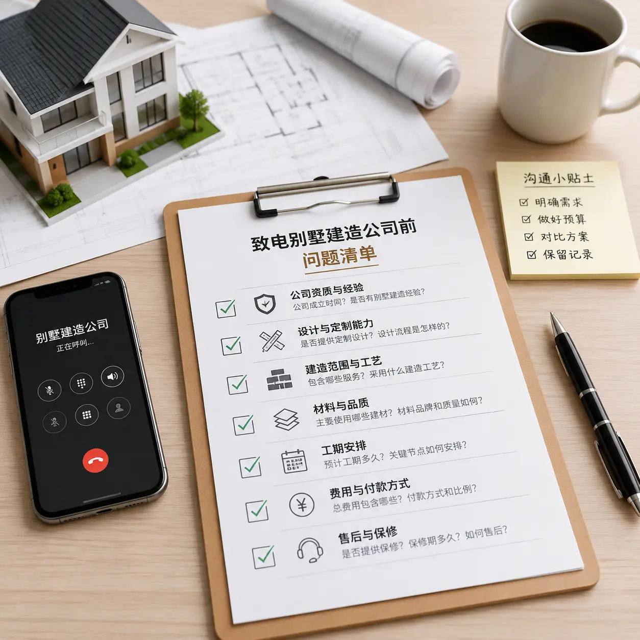 在三穗拨打别墅建造公司电话前的准备工作
