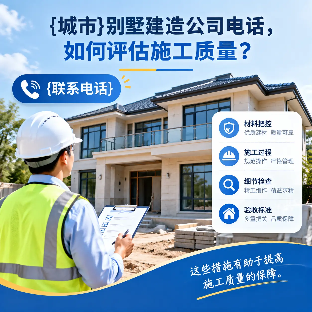 三穗别墅建造公司电话，如何评估施工质量？